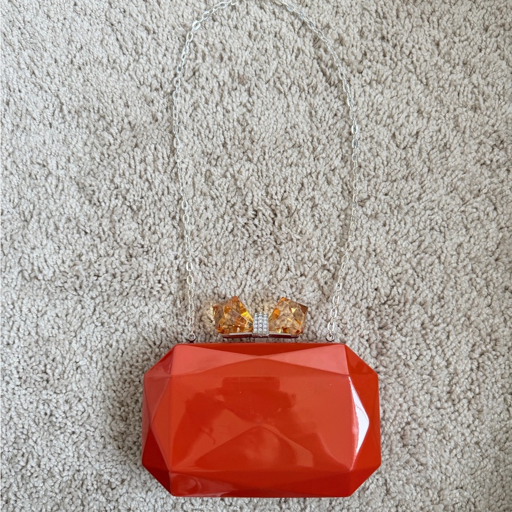 Orange Geometric Clutch Bag -Overture Judith Leiber